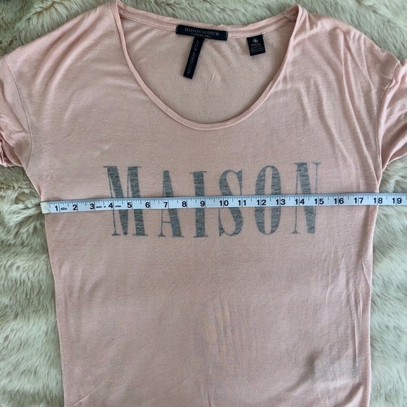 SCOTCH AND SODA PINK GRAPHIC TEE XS - Picture 2 of 8